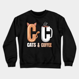 Logo Cats And Hot Coffee On Purrsday Crewneck Sweatshirt